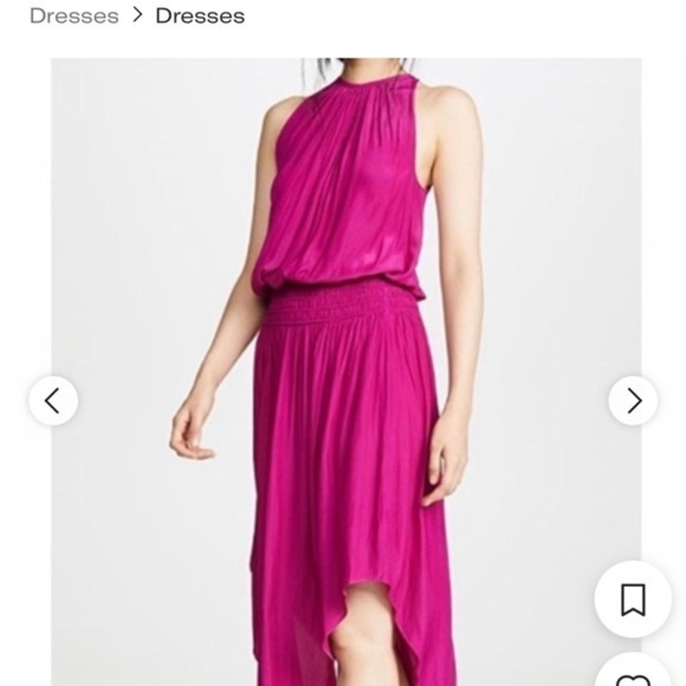 Ramy Brook Audrey Fuchsia Midi Dress Size Large